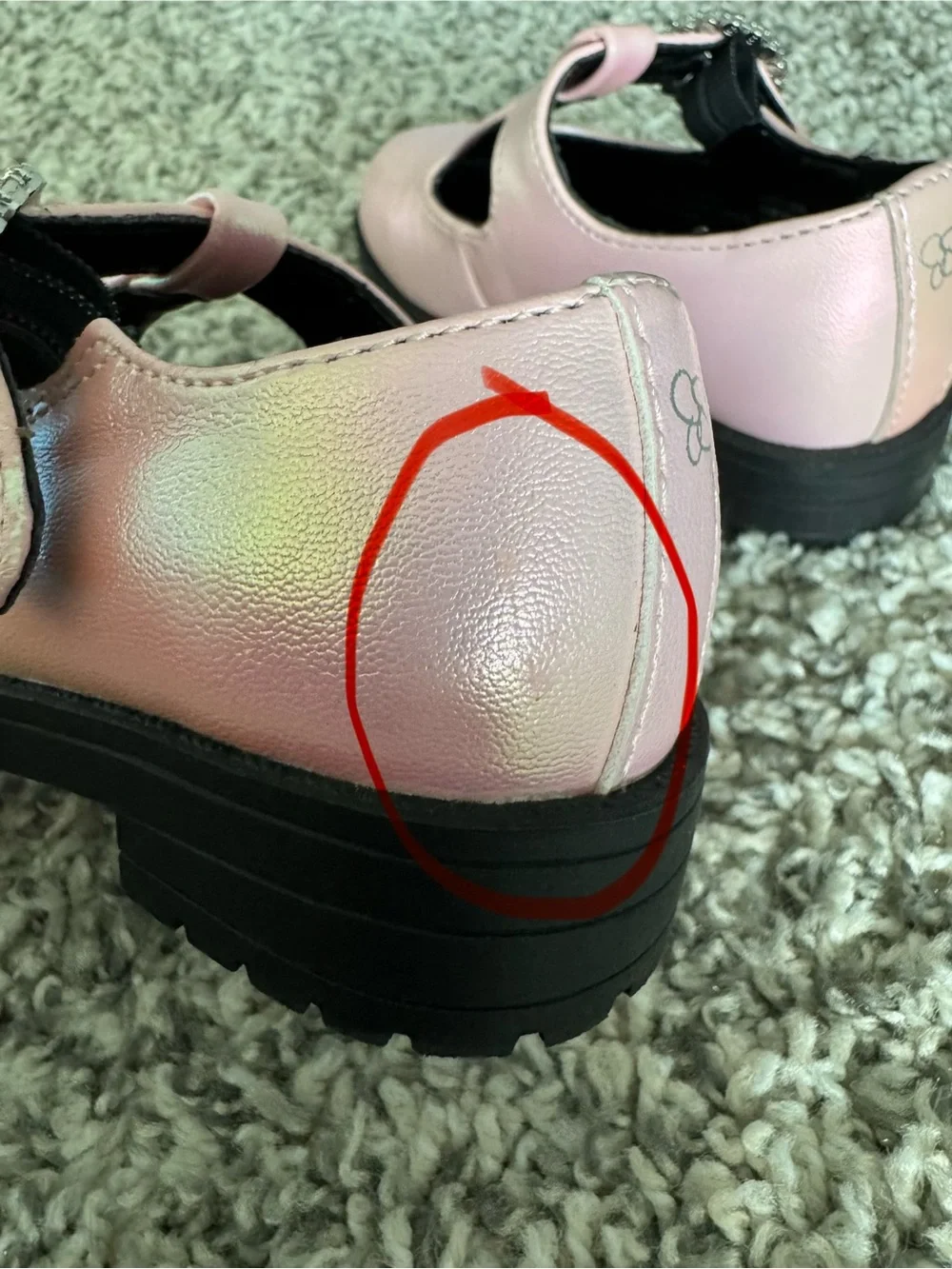 Girls Pink T-Strap Mary Jane Shoes with Rhinestone Buckle